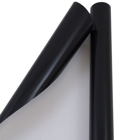 JAM Paper Glossy Black All Occasion Gift Wrap Paper, 25 sq ft.