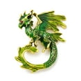 thumbnail image 3 of 5pcs Dragon Enamel Pin Brooches Golden Alloy Rhinestone Badge for Backpack Clothes Lime Green 56x41x17mm Hole: 5x3.5mm, 3 of 3