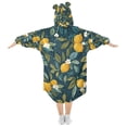 thumbnail image 2 of FORMRS Wearable Blanket Hoodie with Sleeves for Kids Cozy Flannel Sweatshirt, Blue Lemons, 2 of 7