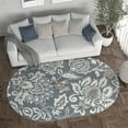 thumbnail image 6 of Madison Traditional 5' x 7' Oval Dark Gray Polypropylene Indoor Area Rug, 6 of 7