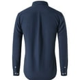 thumbnail image 3 of Aimik Hanes Mens Stretch Slim Fit Dress Shirts Well-Fitted Lightweight Soft Long Sleeve Casual Button Down Shirts-Navy XXXL, 3 of 3