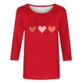 thumbnail image 5 of BLVB Valentines Day Shirts Women Cute Heart Shirt Casual Valentines Shirts for Women 3/4 Sleeve Crewneck Graphic Tees Tops, 5 of 5