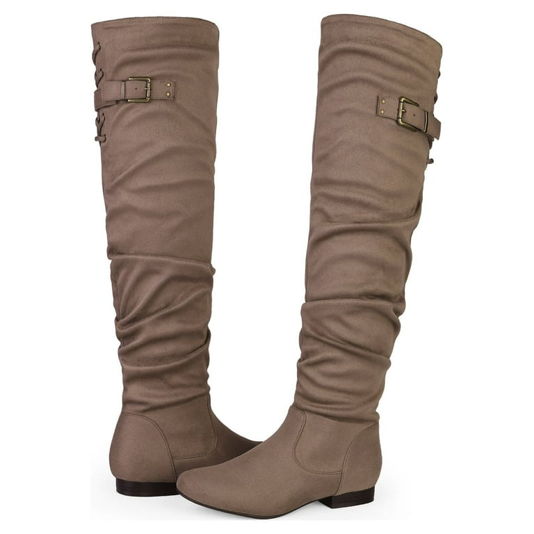 Dream Pairs Women s Fashion Casual Over The Knee Pull On Slouchy Boots COLBY KHAKI Size 6.5 Walmart