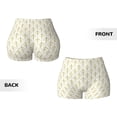 thumbnail image 5 of Kdxio White And Gold Geometry Print Workout Shorts for Women Seamless Soft Smooth Gym Yoga Scrunch Active Shorts, 5 of 9