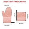thumbnail image 2 of Daiia Rose Gold Glitter Pattern Oven Mitts and Pot Holders 4 pcs Set,High Heat Resistant 500 Degree Extra Thicken Long Kitchen Cotton Oven Glove, 2 of 6