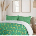 thumbnail image 6 of Ambesonne Autumn Duvet Cover Sets, Seasonal Fall of the Leaf, 2-Queen, Sea Green and Mustard, 6 of 7