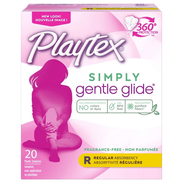 Playtex Simply Gentle Glide Tampons, Unscented, Regular, 20 Ct