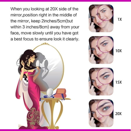 20x Magnifying Mirror Two Sided 1x Magnification Folding Makeup With Handheld Stand Use For Tweezing And Blackhead Blemish Removal 4inches Purple Canada 20x Magnifying Mirror Two Sided, Best 20x Magnifying Makeup Mirror