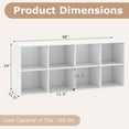 thumbnail image 3 of 8 Cube Bookcase, Horizontal Bookshelf with 8 Open Cubes, Wood Bookshelves & Bookcases, Modern Display Shelf, Bookshelf for Bedroom, Living Room, Kids Rooms, Study (White, 8 Cubes), 3 of 9