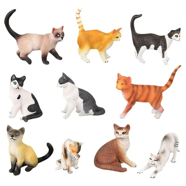 Figuras De Gato, Juego De Juguetes, Peque?o Adorno Lindo Para Colección, Ni?os, Ni?as, Ni?os Sunnimix Figuras de gato