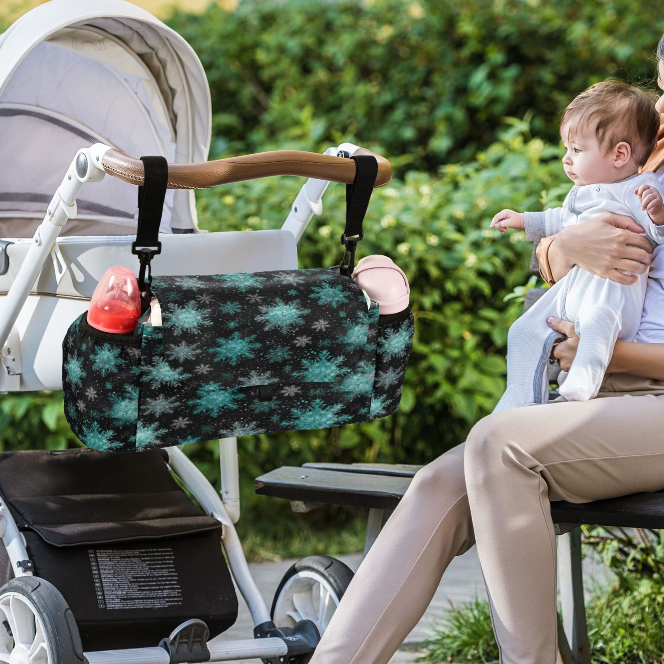 DIXRUYEE Stroller Organizer Snowteal Printed