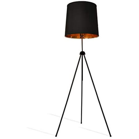 Modern Adjustable Lamp Shade Standing, Gold Tripod Floor Lamp With Black Shade