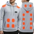 thumbnail image 2 of HXWCHs Men's College Style Hoodie Smart Double Control Heated Hooded Jacket for Men Winter Warm Casual Outdoor Wear with 17 Heating Areas Grey S, 2 of 8