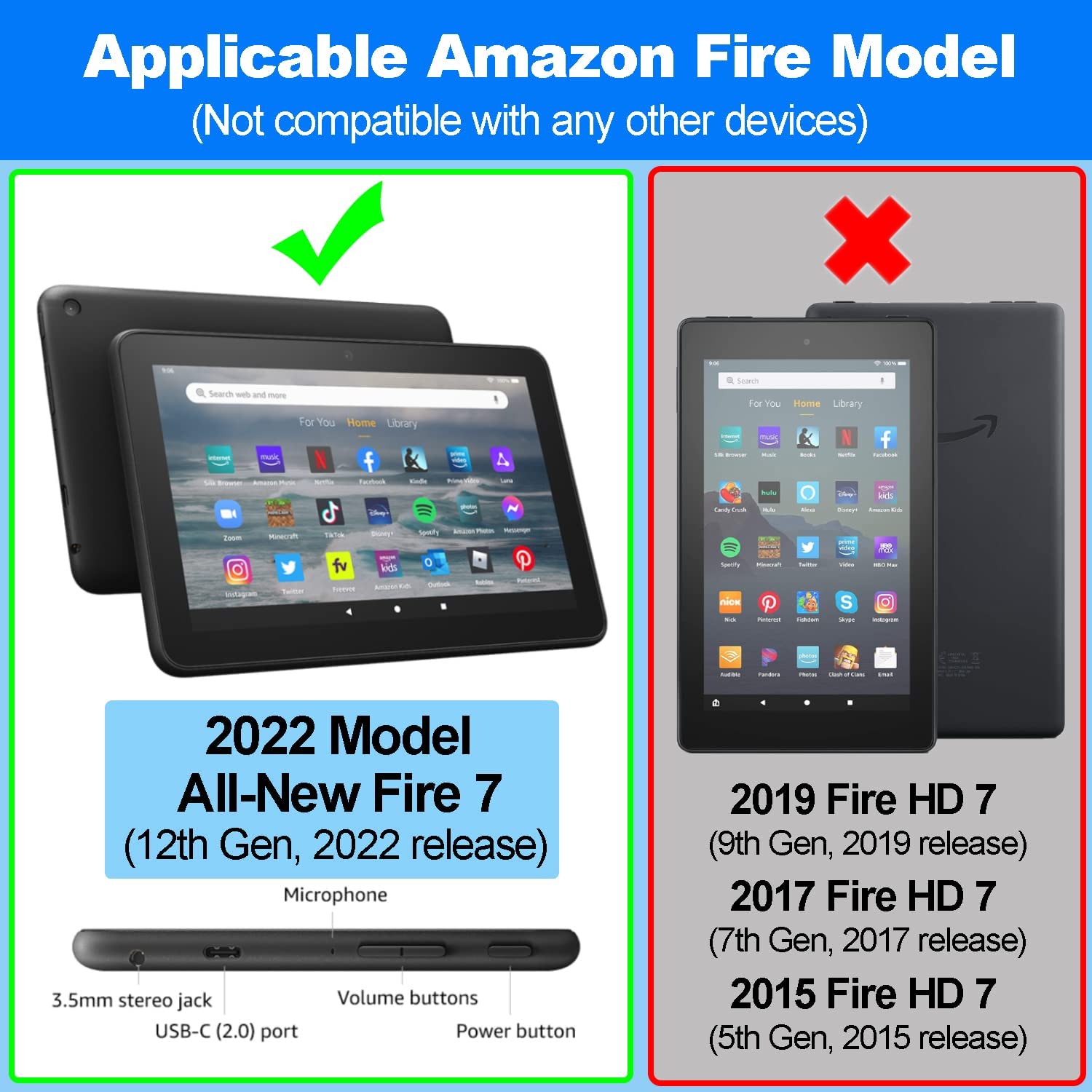Kids　inch　for　2022　Fire　Kindle　Cover　Case　Weight　Tablet　Protective　Light　Friendly　Case,　Grand　Case,　Fire　Fire