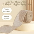 thumbnail image 2 of Natural Jute Burlap Wired Ribbon for Gift Wrapping, Christmas Tree Ribbons, Crafts, Wreaths, Thanksgiving - 1 1/2 Inch x 10 Yards, 2 Rolls, 2 of 7