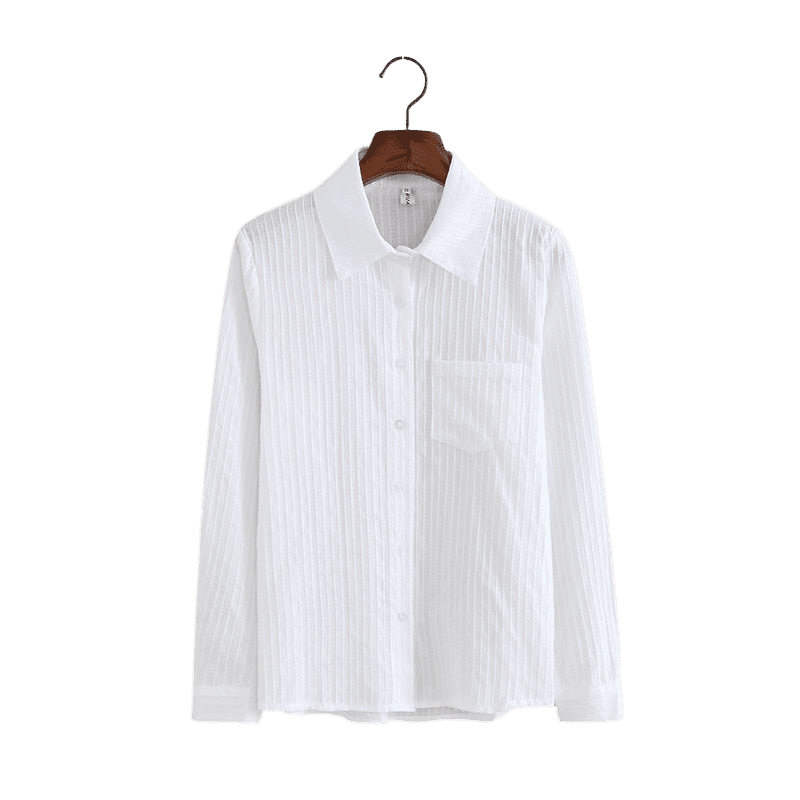 100% Cotton Shirt White Blouse Spring Autumn Blouses Shirts Women Long ...
