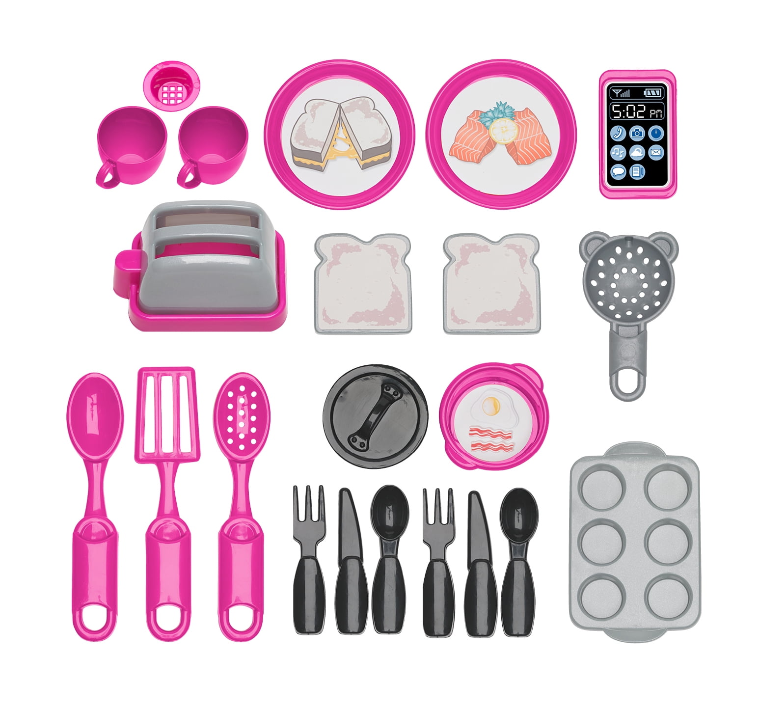 american plastic toys deluxe custom play kitchen with 22 piece accessory set