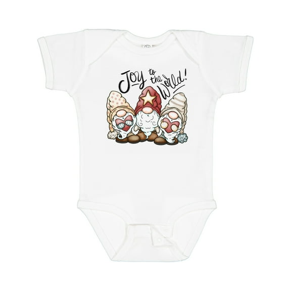 Inktastic Joy to the World Christmas Gnomes Boys or Girls Baby Bodysuit