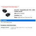 thumbnail image 2 of Horn Set - Compatible with 1976 - 2002 Cadillac Seville 1977 1978 1979 1980 1981 1982 1983 1984 1985 1986 1987 1988 1989 1990 1991 1992 1993 1994 1995 1996 1997 1998 1999 2000 2001, 2 of 2