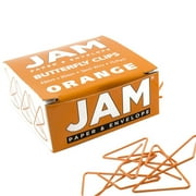 JAM Paper Butterfly Clips, Orange Paperclips, 1.5 in, 15/Pack