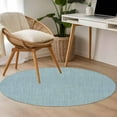 thumbnail image 5 of Vintage Haze Blue Large Area Rugs for Bedroom Living Room, Soft Non Slip Carpet Bedside Rug, Farmhouse Retro Solid Color Linen Texture Round Floor Cover Kitchen Accent Rug 3' for Dining Room/Office, 5 of 9