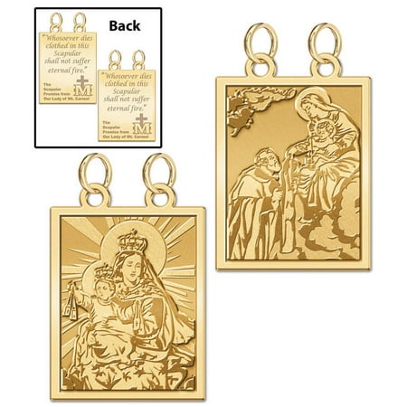 14kt Ecce Homo Medal Double Sided Scapular Religious Medals Set - 3/4 Inch X 1 Inch in Solid 14K Yellow Gold ()