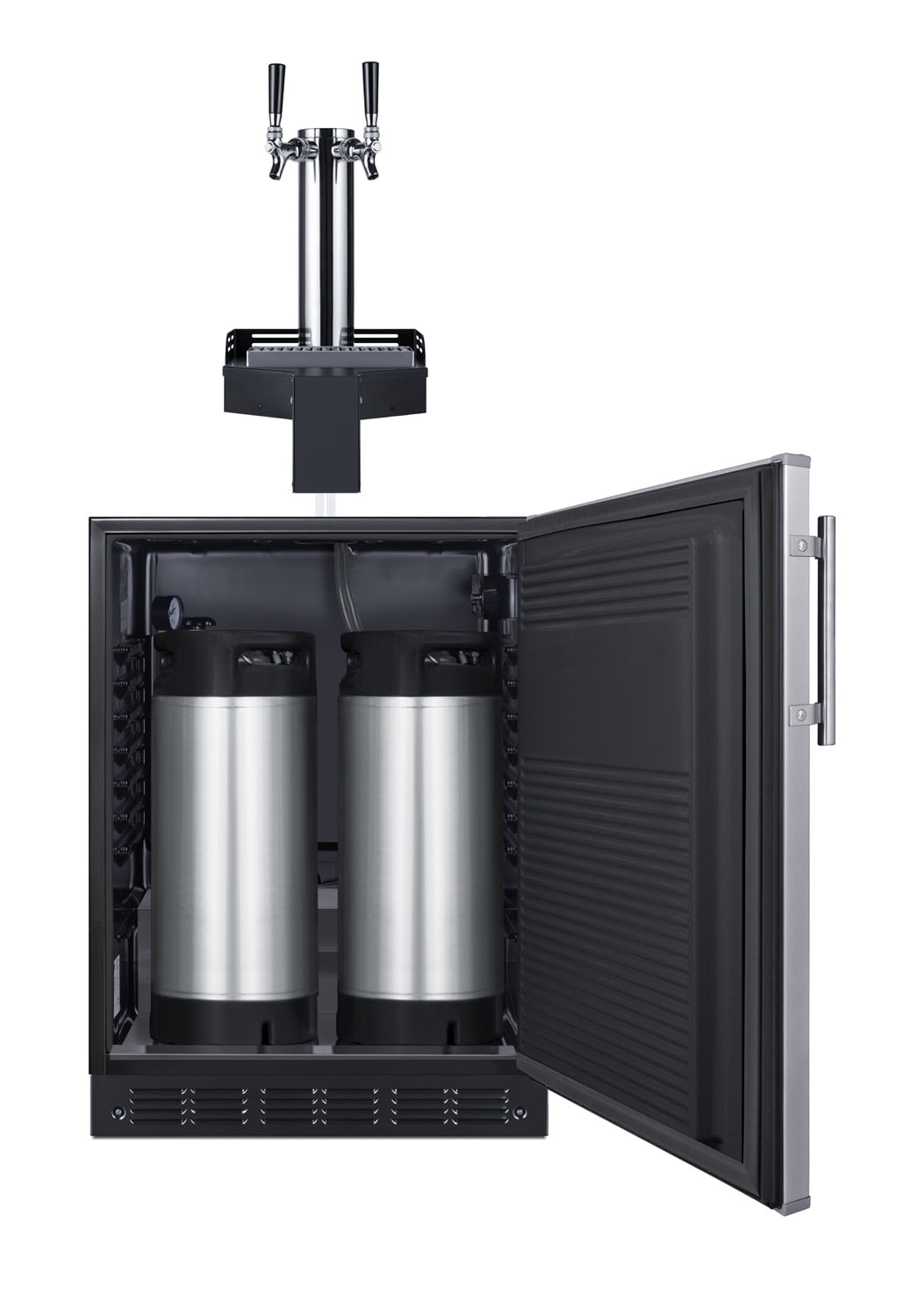 Summit Sbcfltwada 24" Wide 5.8 Cu. Ft. Built-In Double Tap Kegerator - Stainless Steel