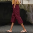 thumbnail image 2 of Gyexs Womens Summer Bermuda Linen Shorts Knee Length Lightweight Loose Summer Casual Shorts with Pockets, 2 of 5