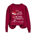thumbnail image 2 of Lroveb Christmas Sweatshirts for Women It's The Most Wine Derful Time Of Year Oversized Crewneck Sweatshirt Trendy Graphic Long Sleeve Pullover, 2 of 4