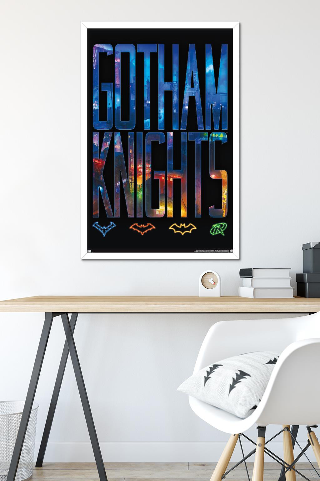 DC Comics Gotham Knights - Logos Wall Poster, 22.375" x 34" Framed