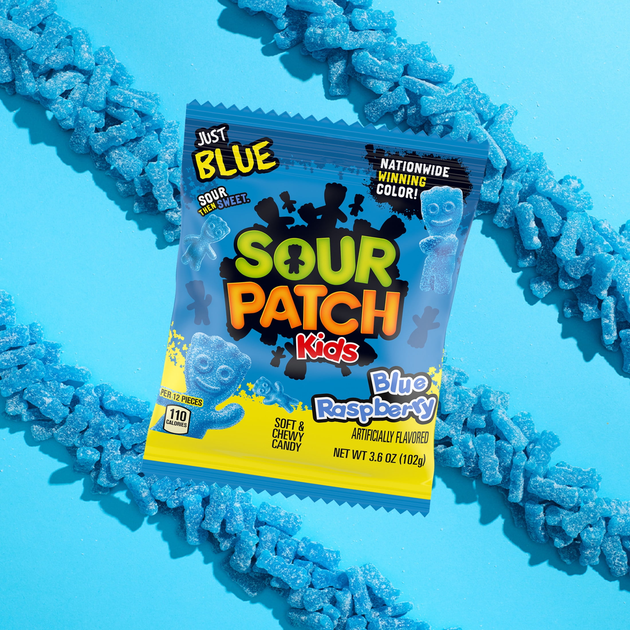 (6 pack) SOUR PATCH KIDS Blue Raspberry Soft & Chewy Gummy Candy, 3.6 oz