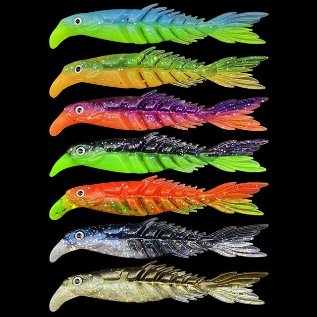 Cebo blando de pez óseo de múltiples secciones y dos colores, cebo blando de cola de tijera de múltiples tamaños y colores, caja de cebo para pesca en barco en el mar
