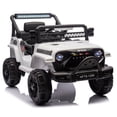 thumbnail image 6 of 12V Kids Ride On Electric Truck Car with Parent Remote Control, 2WD Powered Motorized Vehicle for Toddlers 1-4 Years Old, 4-Wheel Suspension, Bluetooth/USB/MP3, LED Lights & Microphone Jack, White, 6 of 11