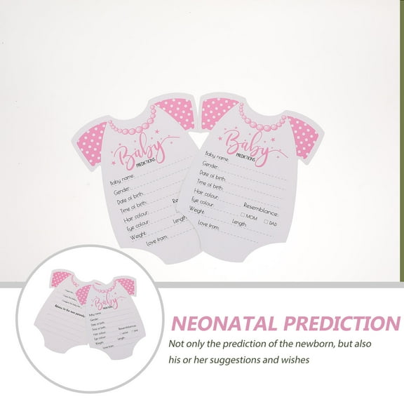 NICEXMAS 20Pcs Baby Shower Prediction Cards for Photography Prop with Clothes-shaped Design Pink Paper