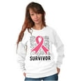 thumbnail image 5 of Survivor Breast Cancer Pink Ribbon Women Crewneck Sweatshirt Brisco Brands S, 5 of 6