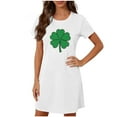 thumbnail image 2 of QUNYINEY Women's Nightgown Soft Short Sleeve St Patricks Day Cotton House Dress Comfy Knee Length Crew Neck Womens Loungewear, 2 of 5