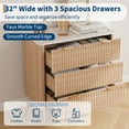 thumbnail image 3 of Fluted 3 Drawer Dressers, Modern Closet Dressers Chest of Drawers, Wood Storage Dresser Chest of Drawers Organizer for Bedroom Living Room Hallway Closet(Oak), 3 of 12