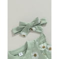 thumbnail image 5 of GXFC Infant Girl Fall Jumpsuits 3M 6M 9M 12M 18M Baby Girl Long Sleeve Buttons Down Daisy Print Bodysuit with Headband Autumn Clothing for Newborn Girl, 5 of 8