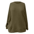 thumbnail image 4 of Sweatshirt for Women Women's Fashion Casual Loose Round Neck Long Sleeve Solid Color Large Size Top, 4 of 8
