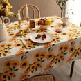 thumbnail image 4 of Sunflower Tablecloth,Orange Floral Table Cloth for Rectangle Tables,Waterproof Resistant Durable Flower Table Cover for Kitchen Dining Room(60 X 102 INCH), 4 of 5