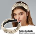 thumbnail image 3 of Unique Bargains 1 Pc Braided Faux Pearl flannelette Headband Headwear Hairband for Women 1.2 Inch Wide Beige, 3 of 7