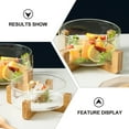thumbnail image 2 of Creative Glass Salad Bowl with Wood Stand for Snacks and Fruits, 2 of 8