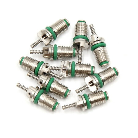 Dark Silver Air - 10Pcs Green Silver Tone Car Household Air Condition Refrigerant Valves Core