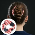 thumbnail image 2 of Striped Fabric Large Intestine Hairband Festive Party Hair Clip Barrettes for Women and Girls, 2 of 4