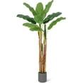thumbnail image 7 of Artificial Banana Tree, 7FT Faux Banana Tree with Grey Planter, Artificial Plants with 24 Faux Banana Leaves Plant for Home Office Decor, 7 of 7
