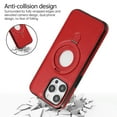 thumbnail image 2 of ELEHOLD Case for iPhone 16 Pro, Shockproof Magnetic Leather Phone Case with Invisible Stand for Men Women,Red, 2 of 9