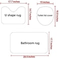 thumbnail image 4 of 4 PCS Clear Marble Texture Shower Curtain Sets with Non-Slip Rugs Toilet Lid White and Gray Cover and Bath Mat Natural Marble Shower Curtain with 12 Hooks Durable Waterproof 72"x 72" for Bathroom, 4 of 4