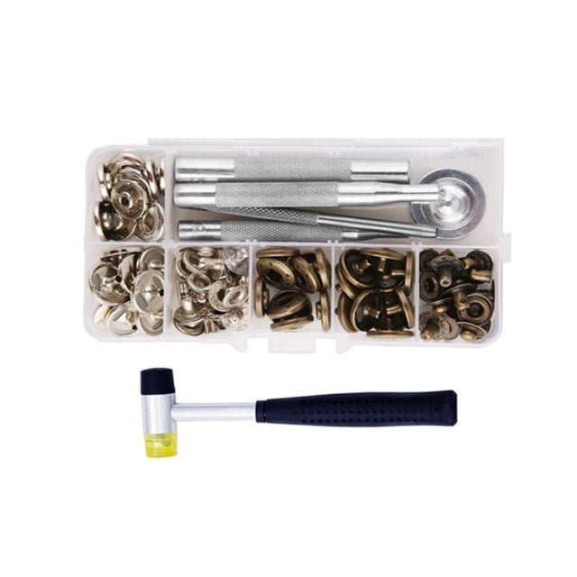 Eigraketly Bolso de ropa Sujetadores a presión de cuero Botón de latón Broches a presión Espárragos Pieza de repuesto Hecho a mano Kits y herramientas para tallar