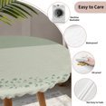 thumbnail image 3 of Sage Green Botanical Round Tablecloth for 55-60 Inch Tables, Fitted Table Cover with Elastic Edge, Spring Floral Leaf Waterproof Outdoor Table Cloth Protector for Patio Garden Dinner Picnic, 3 of 9