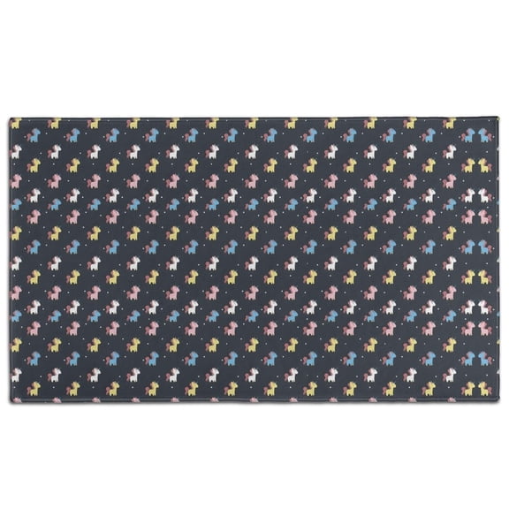 Dark Cartoon Unicorn Pattern Door Rugs,Washable Non Slip Door Mats Indoor,Decorative Door Mats,Entry Mat Indoor for Entrance,Bedroom,Kitchen,Bathroom,17"x30"